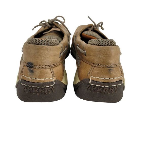Sperry Top Sider Boat Shoes 12 Tan‎ Leather 0777924 Slip On Nautical Yacht Club - Picture 6 of 13